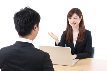 会議　打ち合わせ　ビジネスマン　ビジネスウーマン