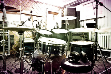 Fototapeta na wymiar Drums in the studio.