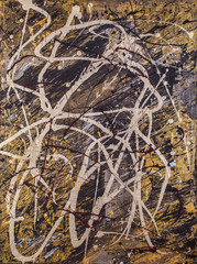 Verness - Original abstract painting with a precious metals theme