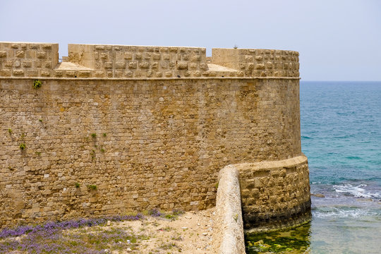 Old walls of Acre fort, Israel