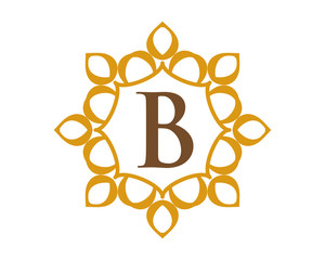 B Royal Luxury Elegance Graceful Flourish Frame Logo