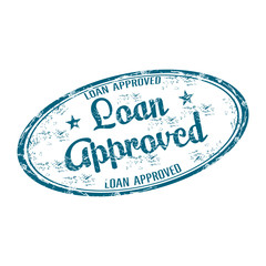 Loan approved grunge rubber stamp