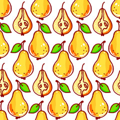 seamless yellow pears