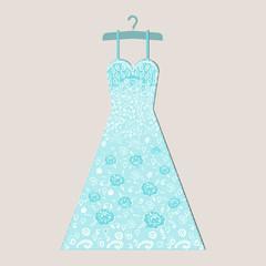 card with wedding dress