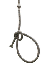 loop of hose on a white background