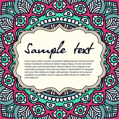 Invitation card with lace ornament.