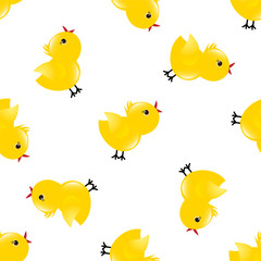 Seamless pattern with chickens