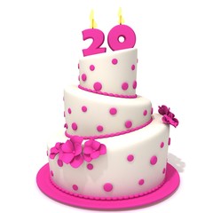 Birthday cake with number twenty 