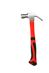 Steel hammer tool isolated on white.
