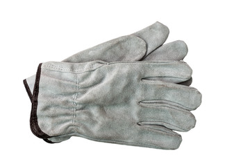 Grey pair of gloves icon isolated on white.