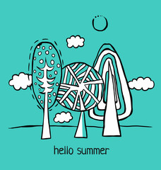 Summer cartoon landscape