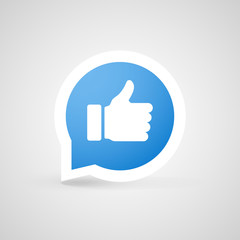 Thumbs up icon. Vector like button. Social network vector icon