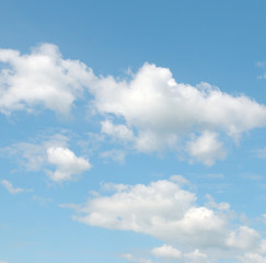 blue sky and white cumulus clouds