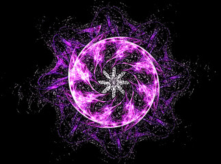 fractal radial pattern on the subject of science, technology and