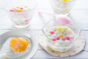 Thai dumplings in coconut cream