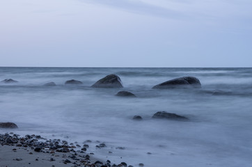 Moddy Beach at night in the dark