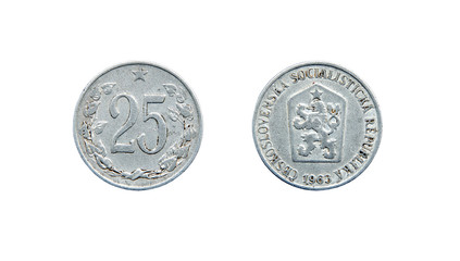 Coin 25 hellers. Czechoslovak Republic. 1963