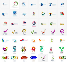 Large corporate company logo collection. Universal icon set for