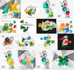 Fototapeta premium Set of light, paper design option infographic banner templates