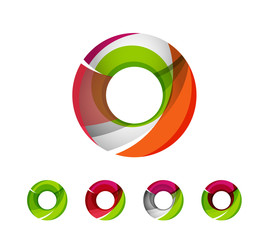 Set of abstract geometric company logo ring, circle