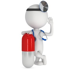 Obraz na płótnie Canvas Doc and pill capsule greeting