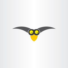 funny western jackdaw bird cartoon icon