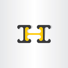 letter h black and yellow icon