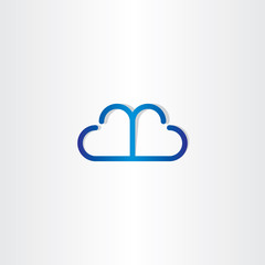 line cloud heart shape icon