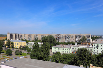 Fototapeta na wymiar Top view of the historic district of the city of Nizhny Tagil. Russia