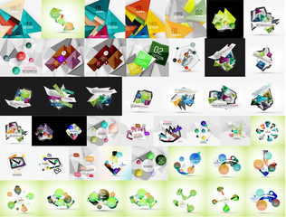 Fototapeta na wymiar Geometric banners, templates, layouts. Paper graphics. Mega