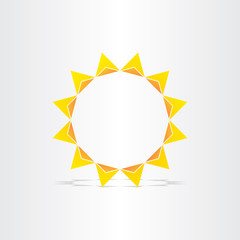 stylized sun rays hot energy icon