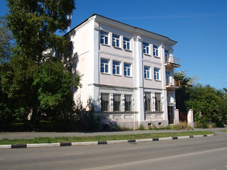 Old merchant's house in the style of constructivism in the historical part of the city, Nizhny Tagil