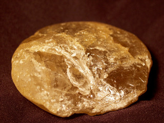 Smoky quartz on burgundy matter