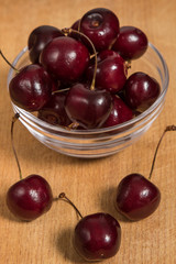 cherries on table