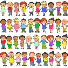 Seamless pattern with kids on it