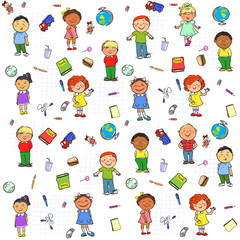 Seamless pattern with kids on it