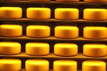 элитный сыр на полке магазина