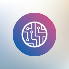 Fototapeta premium Circuit board sign icon. Technology symbol.