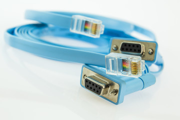 two flat cables for console service of networked devices