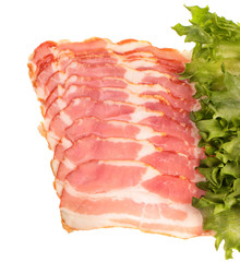 Sliced pork bacon