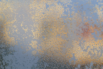 Ice pattern on a winter glass