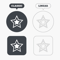 Star sign icon. Favorite button. Navigation