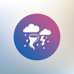 Storm bad weather sign icon. Gale hurricane.