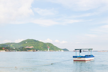 Small boat at sea