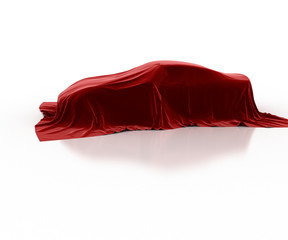 Car covered with velvet. The secret cars. 3D.