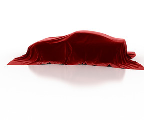 Car covered with velvet. The secret cars. 3D.