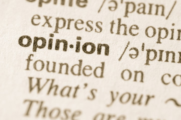 Obraz premium Dictionary definition of word opinion