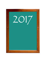 2017 on a green blackboard
