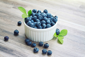 Blueberry on wooden table