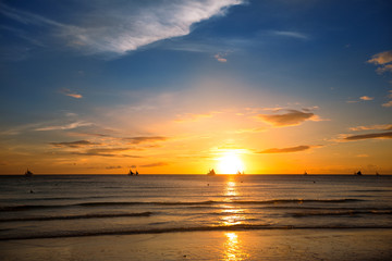 Tropical sunset on the beach